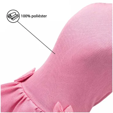 Vestido Canelado Rosa Fabrica Pet Poliester